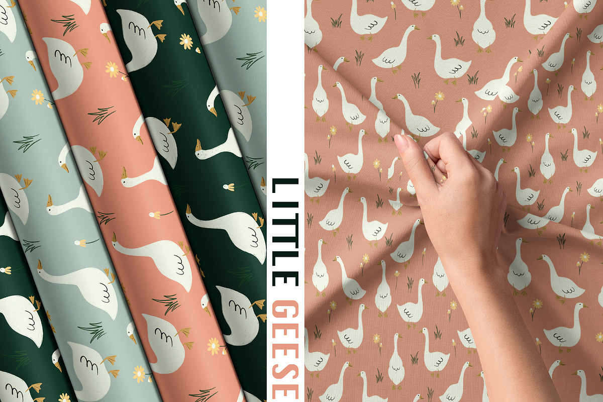 Little Geese Seamless Patterns, a Pattern Graphic by Alona Savchuk (Photo 4 of 7)