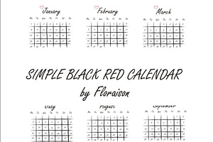 Black Red Calendar