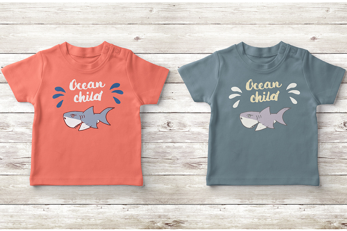 Cute Sharks Set and Patterns, an Animal Illustration by Lemon Workshop (Photo 7 of 16)