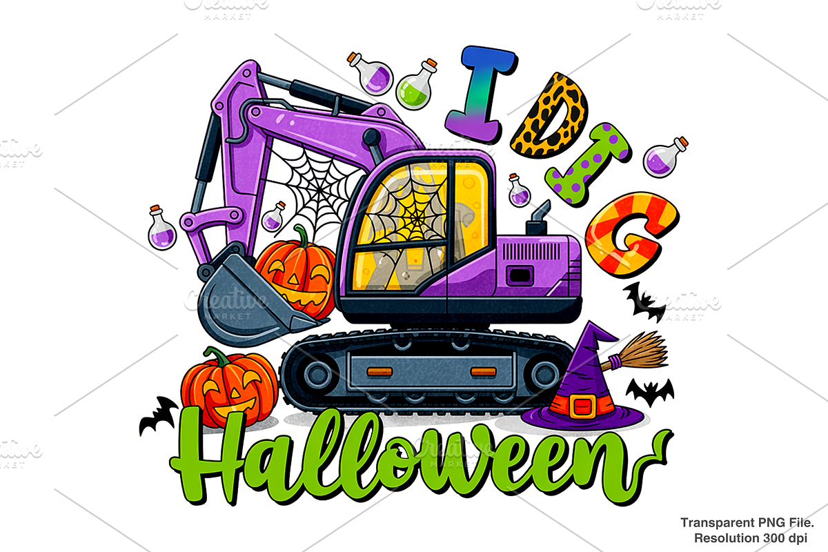 I Dig Halloween Png Sublimation, a Graphic by Clipart Bloom (Photo 1 of 2)