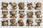 Fluffy Kitten Watercolor Clipart PNG, an Animal Illustration by Nicolle's Colorful Art (Thumbnail 3 of 4)