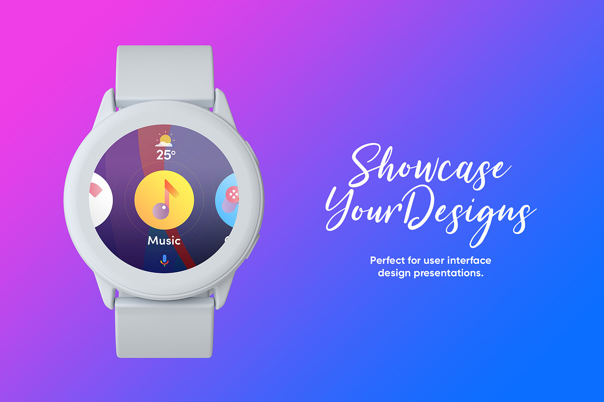 Samsung Galaxy Watch Design Mockup, an Android Mockup by illustrated (Photo 3 of 9)