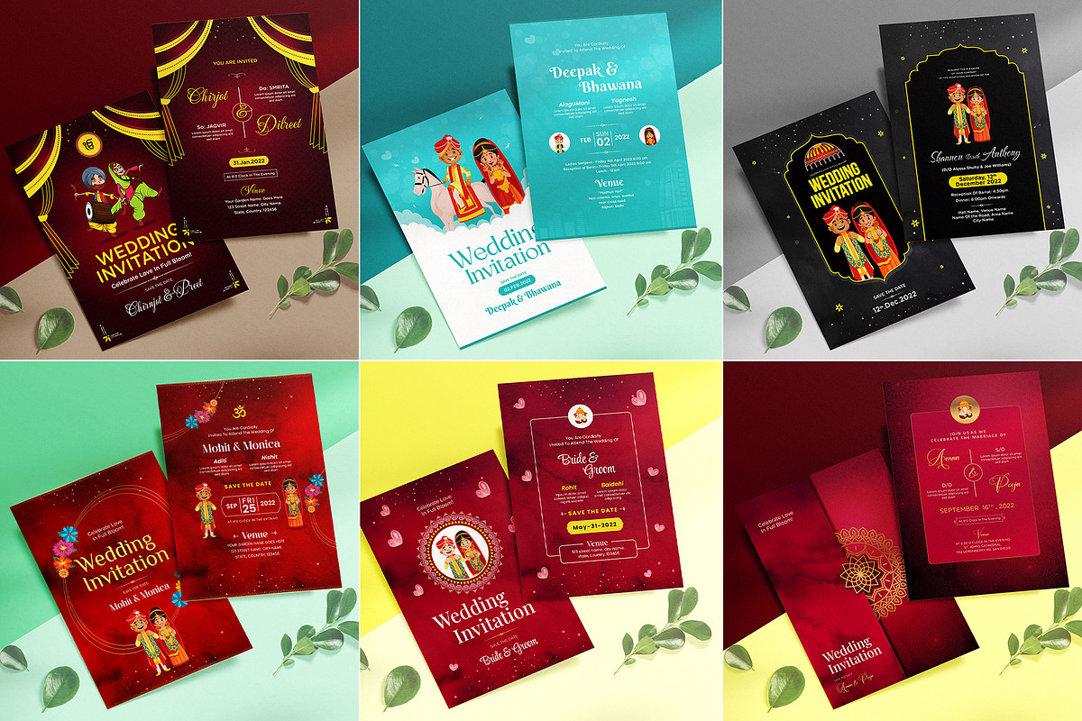 Indian Wedding Invitation Cards, an Invitation Template by Creative Hatti (Photo 4 of 6)