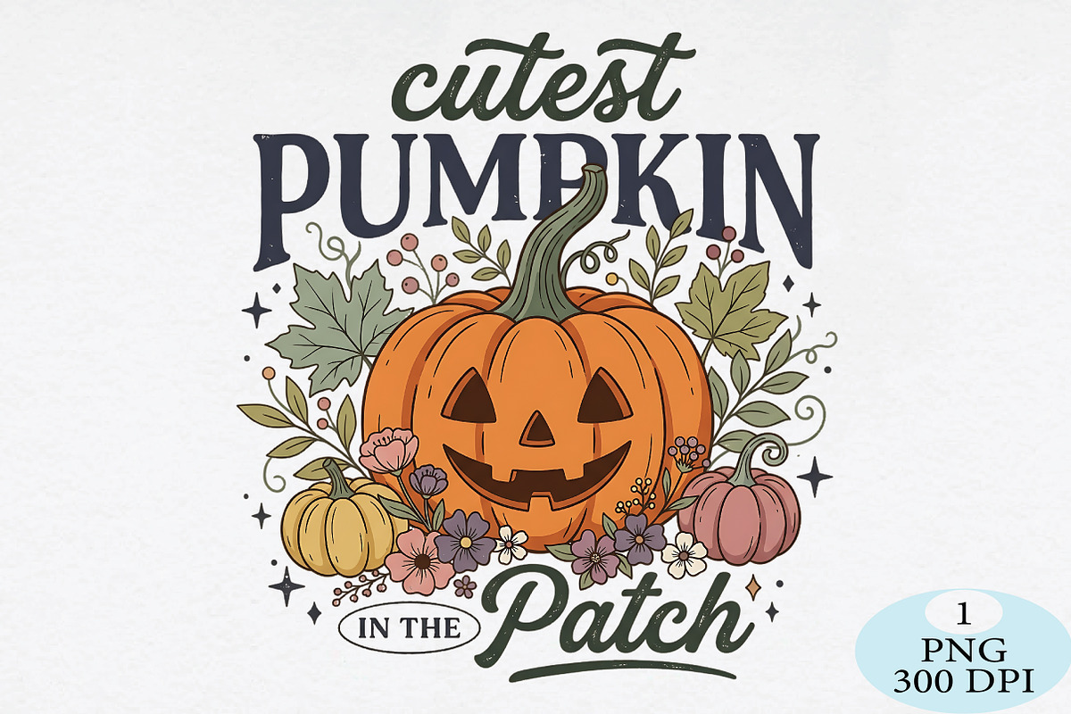 Cutest Pumpkin In The Patch PNG, a Seasonal Illustration by Daily.Designs (Photo 1 of 5)
