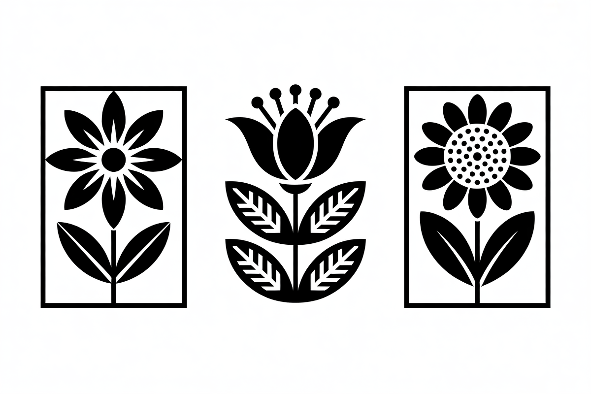 Minimal Flower Laser Cut Silhouette, an Icon by Amazin_art (Photo 10 of 11)
