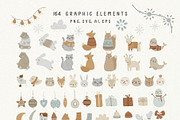 Christmas animals for kids clipart, an Animal Illustration by polikarpovaart (Thumbnail 10 of 12)