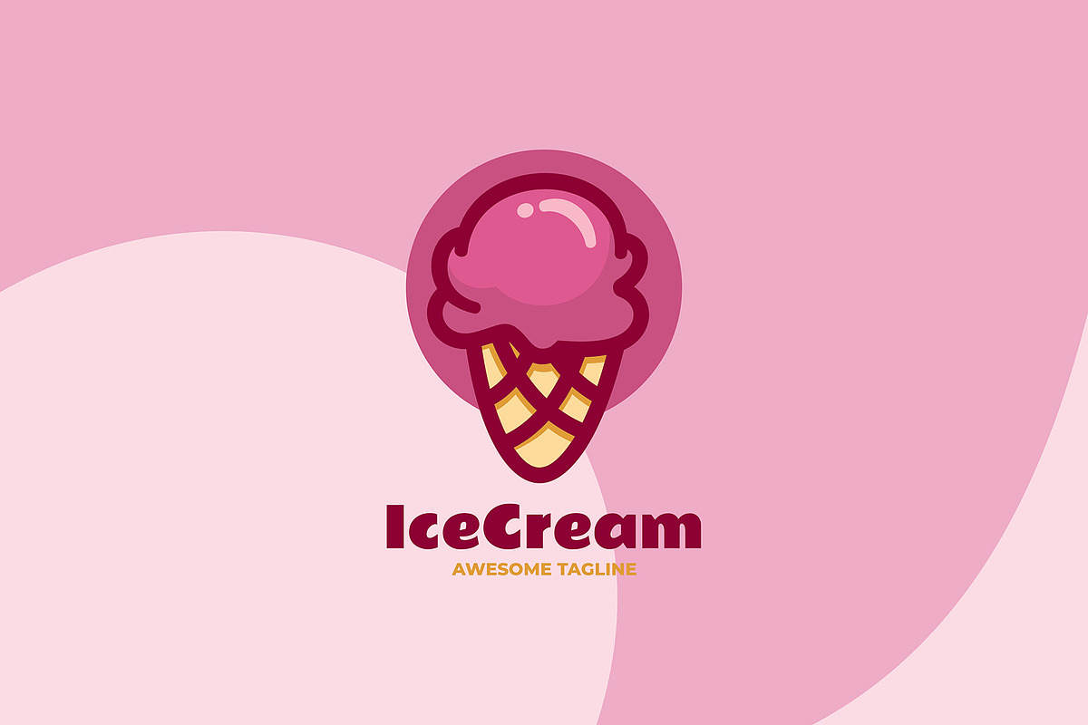 Ice Cream Simple Mascot Logo, a Branding & Logo Template by Artnivora.Std