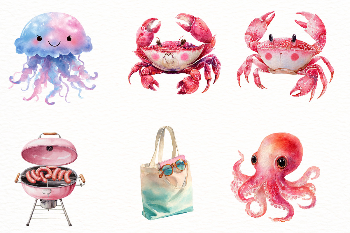 Watercolor Summer Clipart, an Illustration by Designworld (Photo 5 of 5)