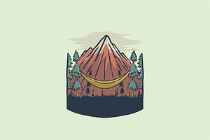 Mountain hammock with forest view, an Object Illustration by nomlimo.com
