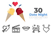 30 Date Night Icon Sets, an Icon by VINZENCE STUDIO (Thumbnail 1 of 4)