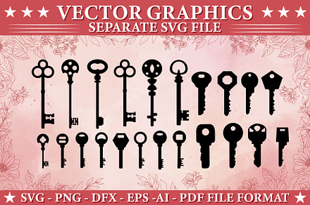 Keys silhouette SVG vector