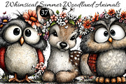 Whimsical Summer Woodland Animals, an Illustration by DreamArtGraphic (Thumbnail 1 of 3)