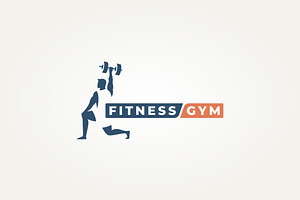 fitness gym negative space logo, a Branding & Logo Template by Blazybone