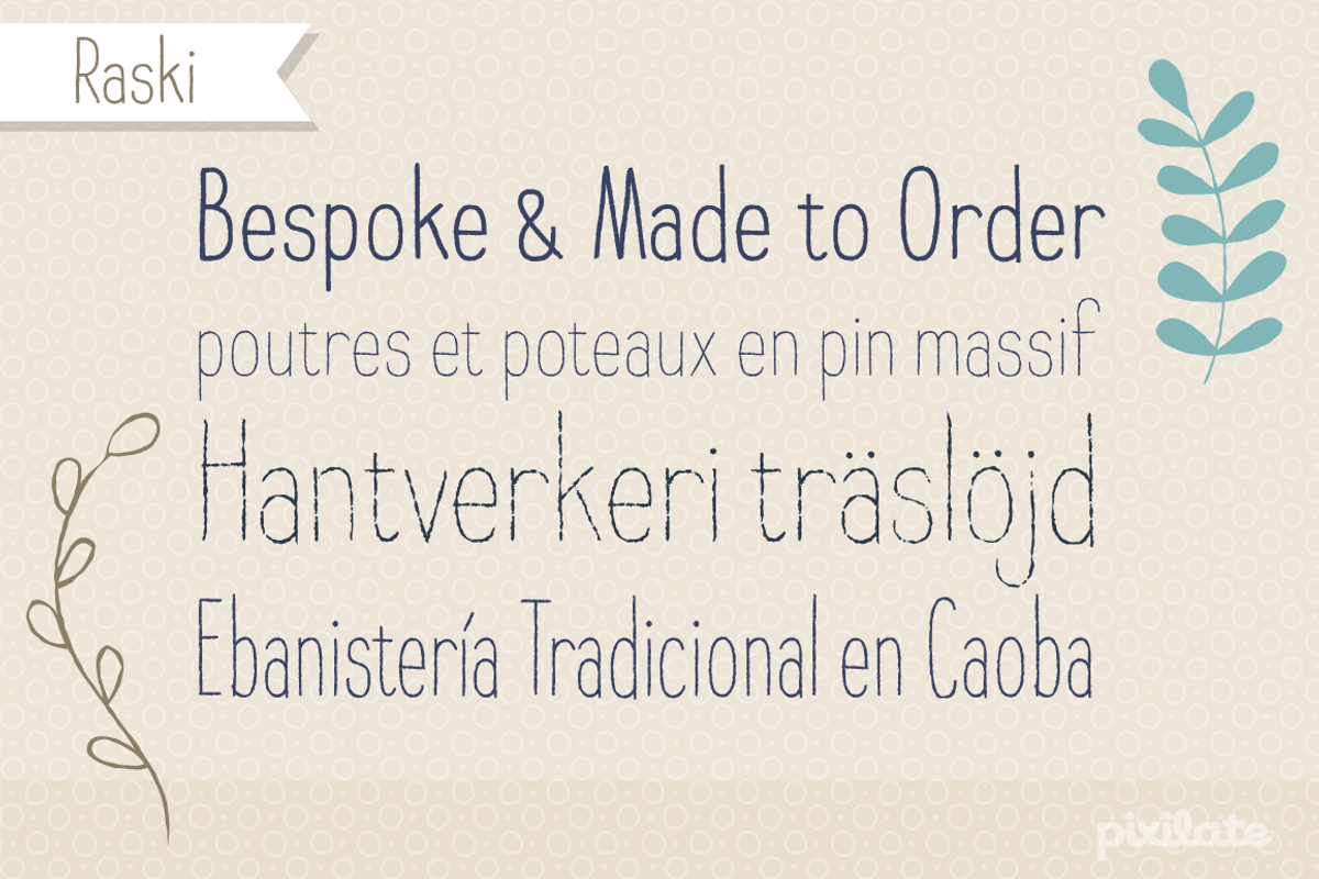 Raski Hand Drawn Font Family preview 2