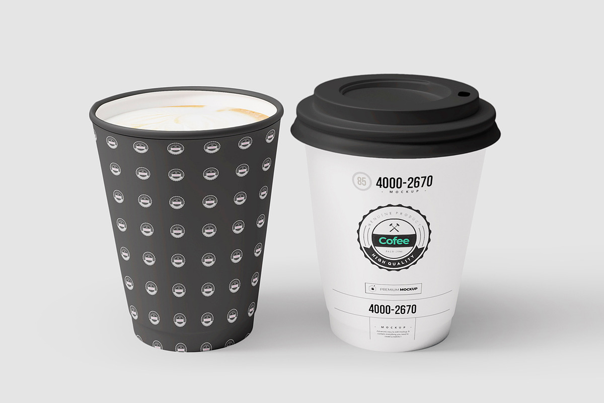 Coffe Paper Cups Mock-up 2, a Cups & Container Mockup by Nevada63 (Photo 1 of 4)
