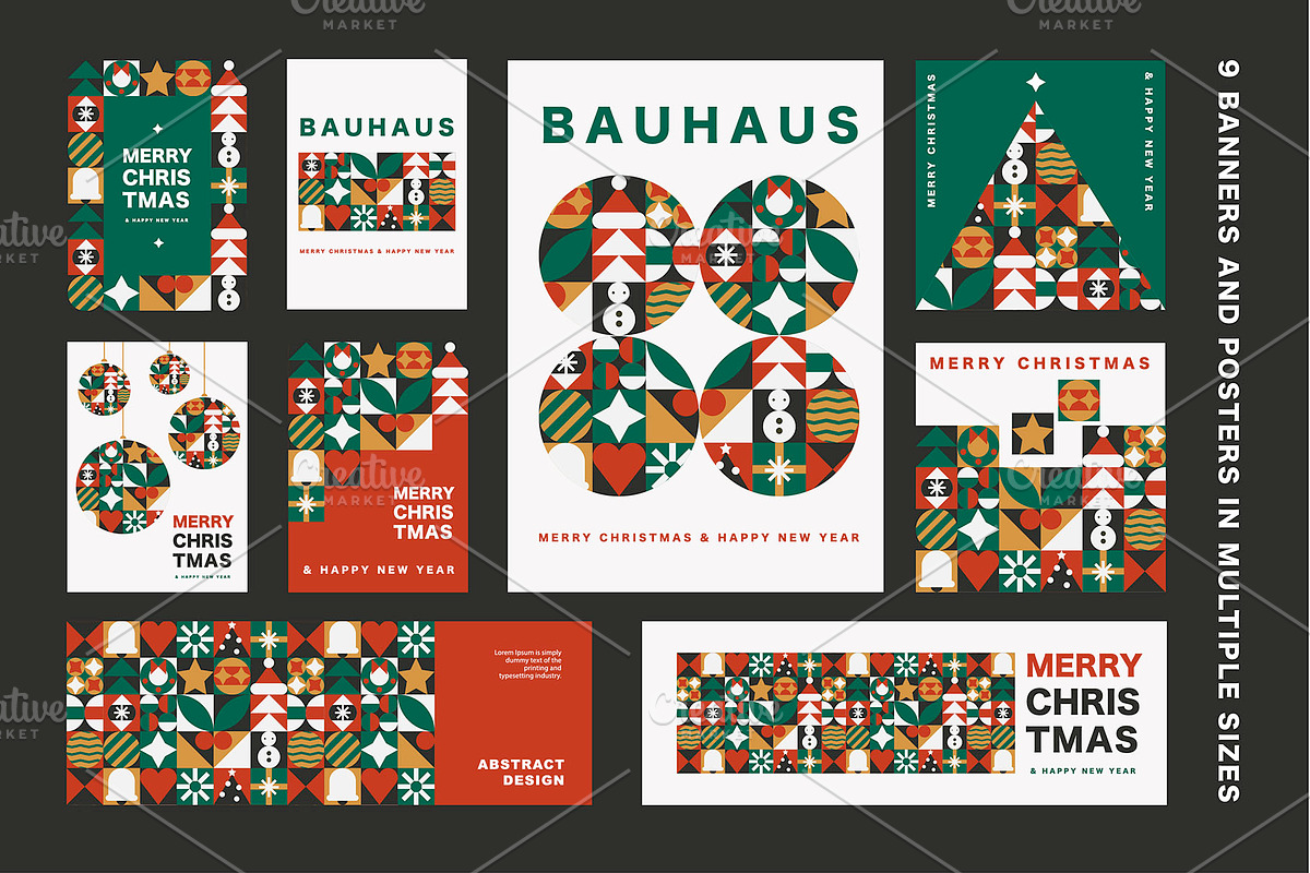 Modern Christmas Mosaic Design Set, a Seasonal Illustration by Lettering_Logo (Photo 3 of 6)