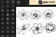 Floral & Botanical Procreate Stamps, a Brush Add-On by DrawingStoryShop (Thumbnail 4 of 8)