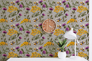 Thistle tansy bumblebees watercolor, an Illustration by Alamella (Thumbnail 4 of 5)