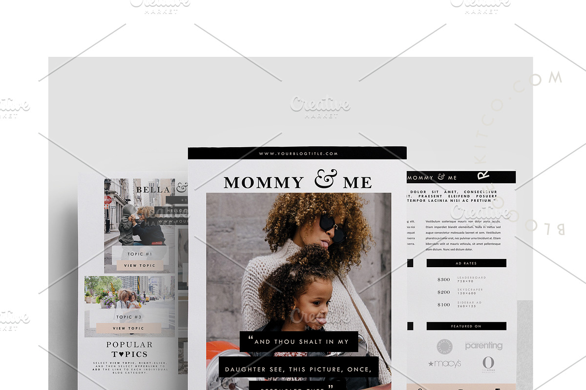 Blog Media Kit Template | 3 Pages, a Stationery Template by Blogger Kit Co. (Photo 2 of 8)
