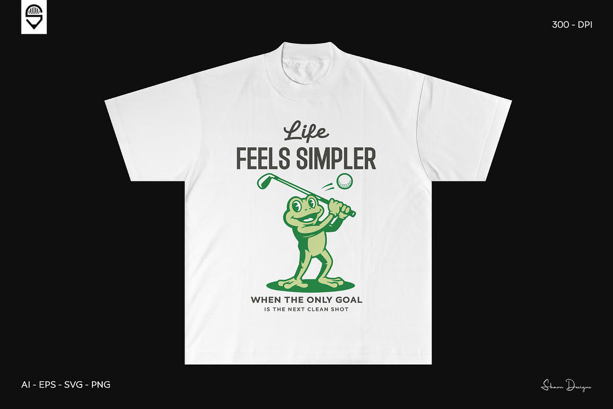 Cartoon Frog Golfer T-Shirt Design, a Sport Illustration by shaondesigns (Photo 3 of 6)