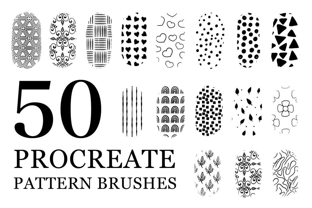 Procreate Seamless Pattern Brushes, a Brush Add-On by aivos (Photo 1 of 12)