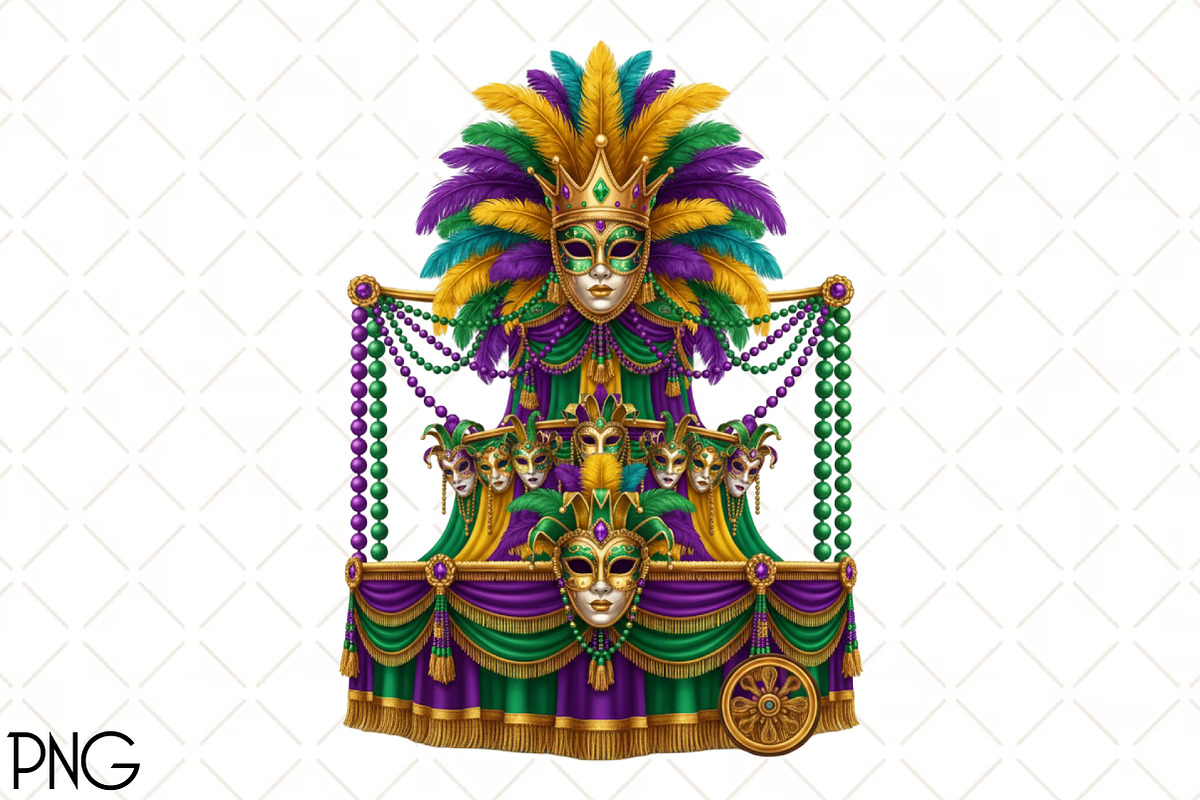 Mardi Gras Sublimation Design, an Illustration by Black Bird Studio (Photo 1 of 3)