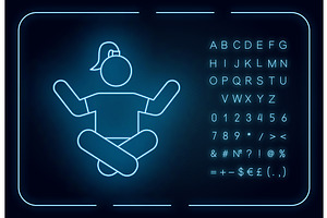 Meditation Neon Light Icon