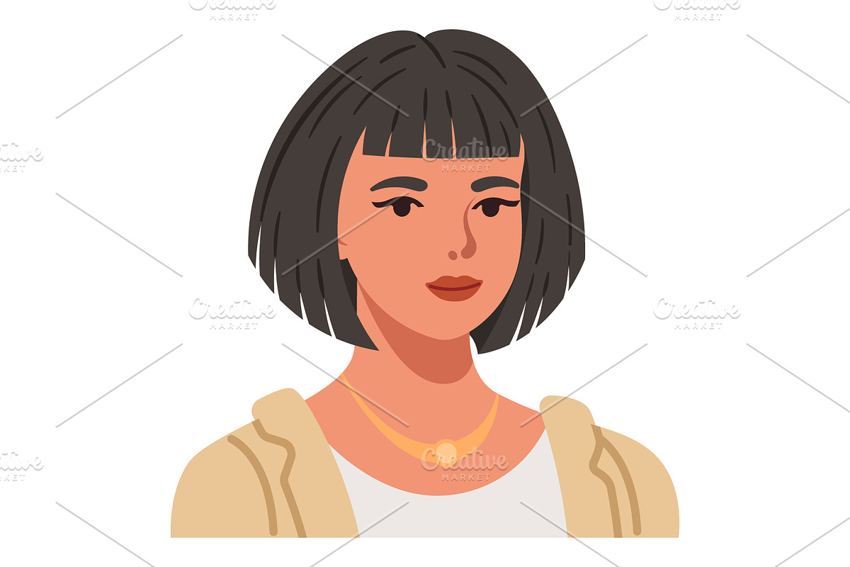 Female with short straight bob, a Person Illustration by Yayasya