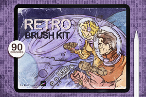 RETRO BRUSHES PROCREATE KIT