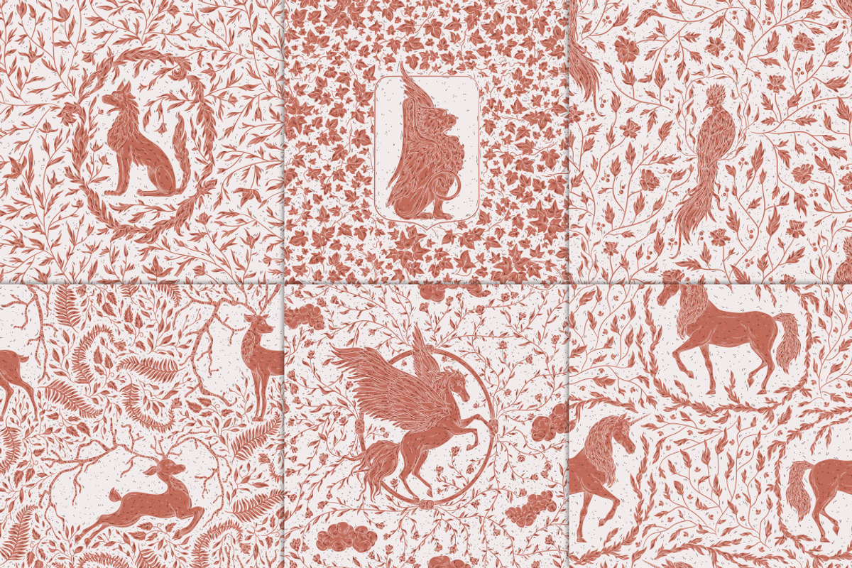 Mythical Animals patterns, a Pattern Graphic by Piñata (Photo 13 of 13)