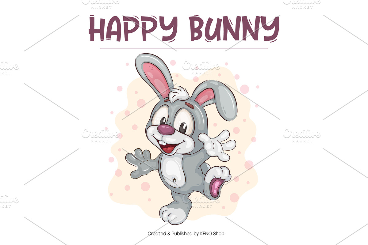 Set of Easter Bunny Image 01.T-Shirt, an Animal Illustration by KENO Mascots (Photo 4 of 7)