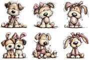 Whimsical Easter Dogs Clipart, an Illustration by CraftArtStudio (Thumbnail 2 of 5)