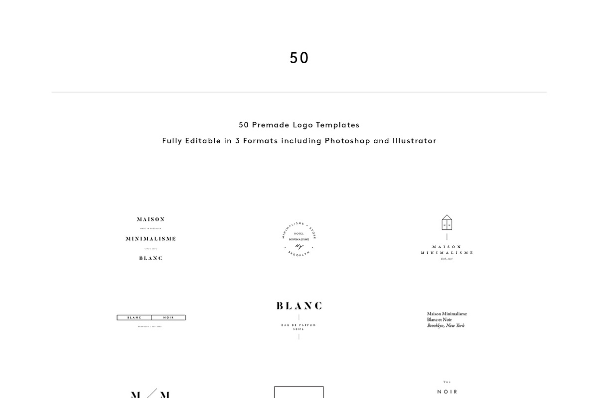50 Minimal Fashion Brand Logos, a Branding & Logo Template by T E M P L Y (Photo 2 of 7)