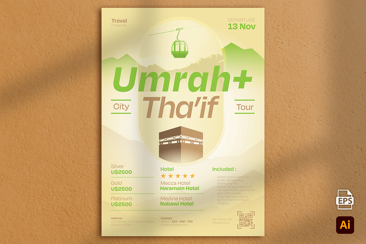 Umrah Plus City Tour Flyer, a Flyer Template by Aarley Kaiven (Photo 1 of 2)