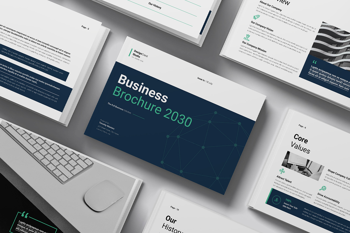Business Brochure Template Landscape, a Brochure Template by DesignCrest (Photo 12 of 14)