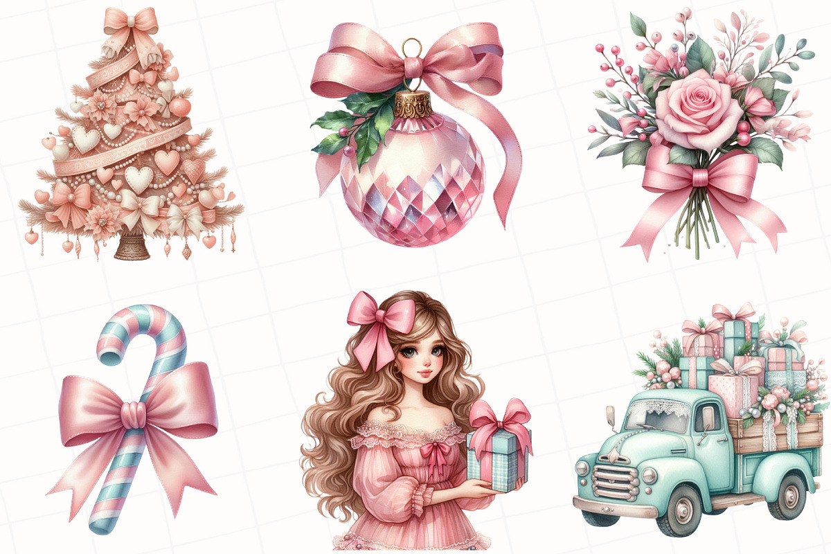 Coquette Christmas Clipart, an Illustration by OK Design (Photo 5 of 5)