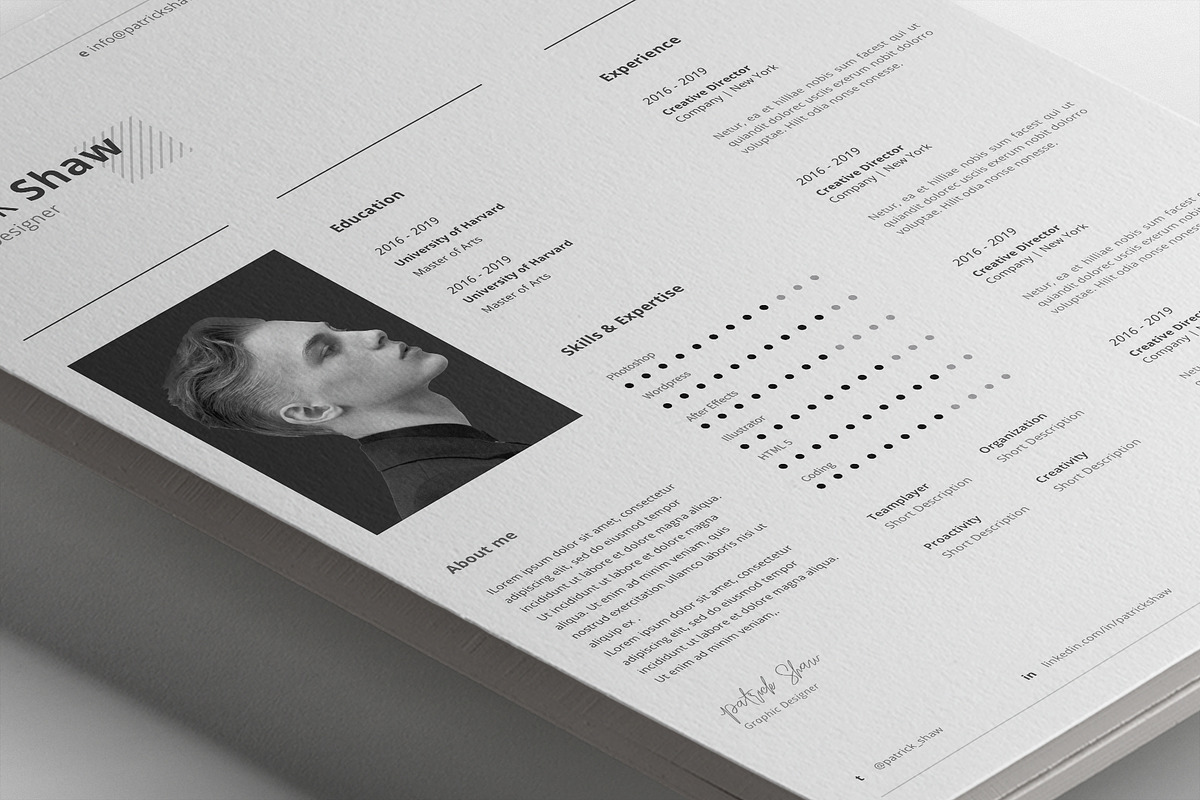 Patrick Resume Template, a Resume Template by Nina Shaw (Photo 8 of 12)