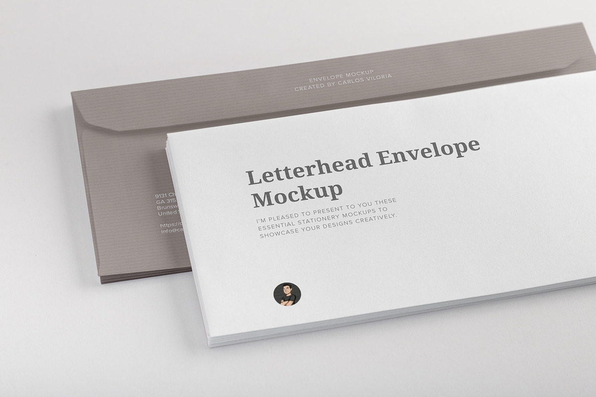 Letterhead Envelope Mockup 01, a Product Mockup by Mockups by Carlos Viloria (Photo 3 of 4)
