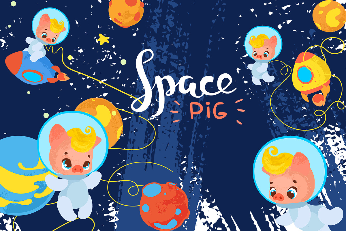 Space pigs., an Animal Illustration by tata_ota (Photo 1 of 4)
