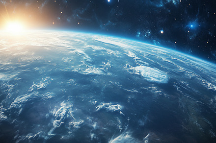 Sunrise over the earth in space, a Wallpaper Photo by MistyDay
