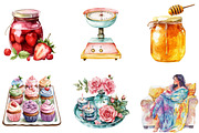 Watercolor Baking Party Clipart, an Illustration by Designking (Thumbnail 2 of 5)