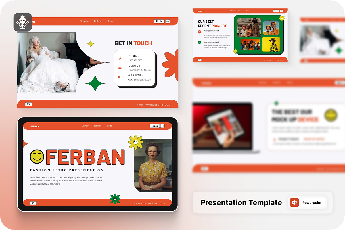 Fashion Retro PowerPoint, a Presentation Template by SquidPixey (Photo 1 of 6)