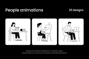 25 Animated People Line Illustration, a Person Illustration by Brickclay