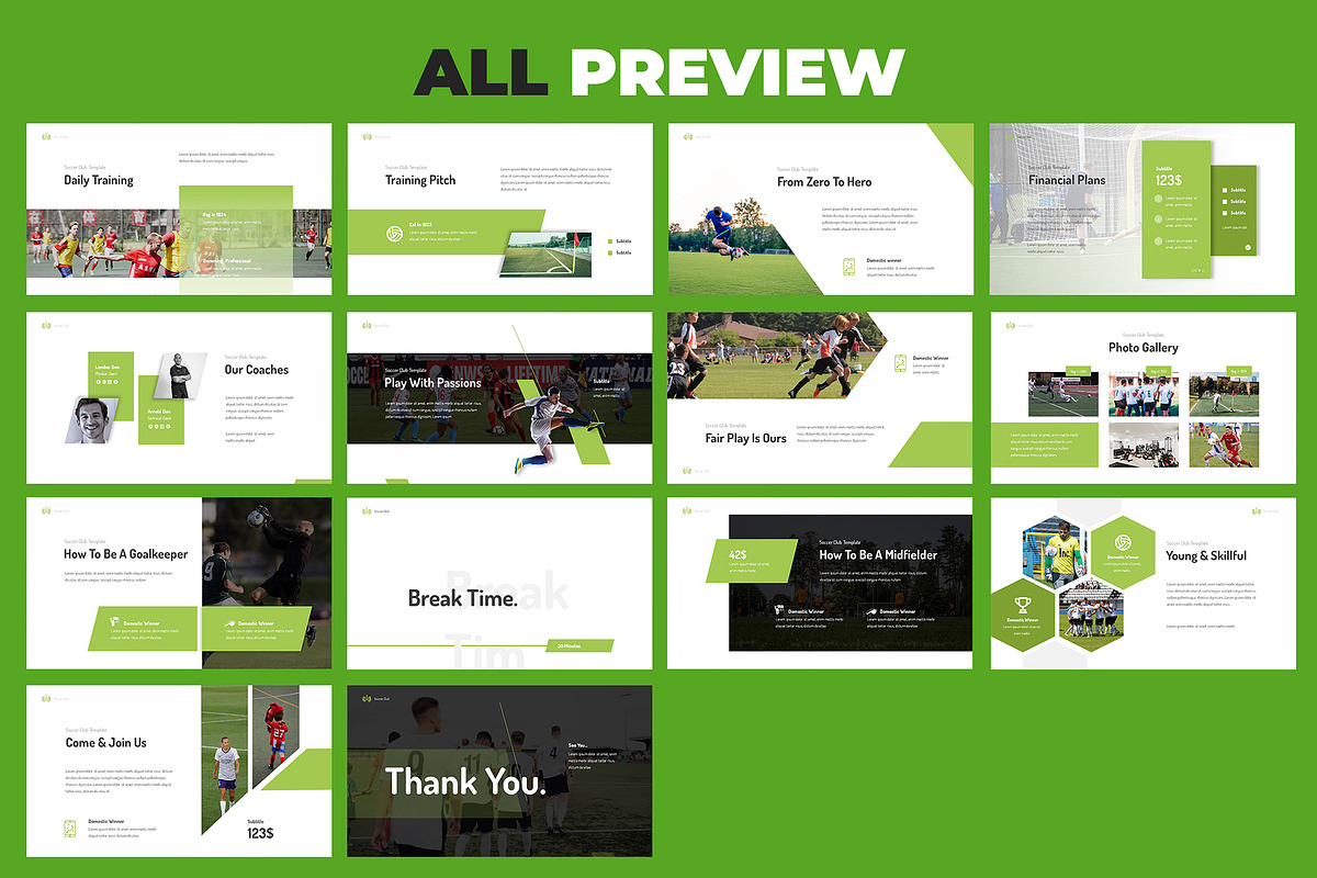 Soccer Club Keynote Presentation, a Presentation Template by Giant Design