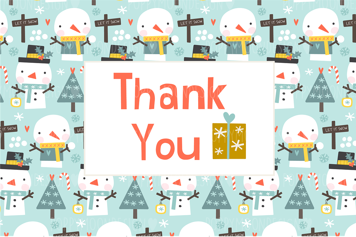 Frosty, snowmen clipart & paper set, a Seasonal Illustration by Poppymoondesign (Photo 6 of 6)