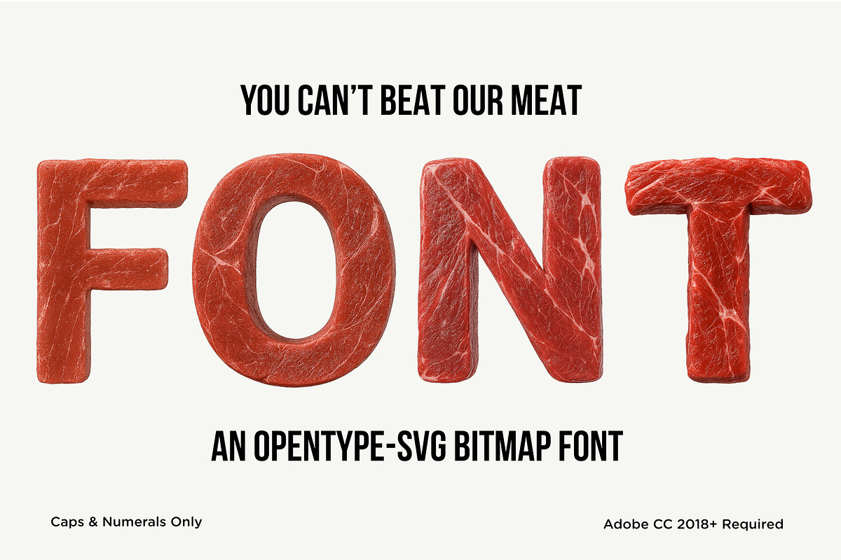Meat 3D Font, a Font by Loudoun Design Co.