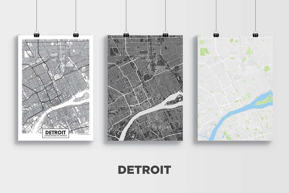 5 maps of USA cities set 4, an Illustration by MaximGertsen (Photo 4 of 9)