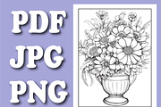 Botanical Bliss Coloring Book, a Decorative Illustration by Design Zone (Thumbnail 4 of 5)