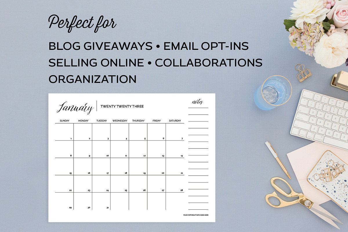 Calendar Templates for Illustrator, a Templates & Theme by Michelle Hickey Design (Photo 4 of 5)