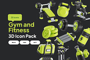 Fitness and Gym 3D Icon Pack, an Object 3D Model by Nate Studios (Thumbnail 1 of 6)